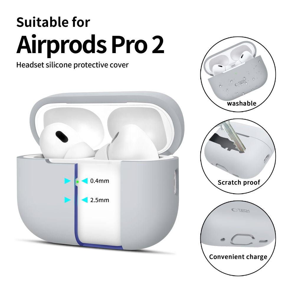 Tech-Protect AirPods Pro 1 / 2 Θήκη Σιλικόνης - Silicone - Crayon Grey