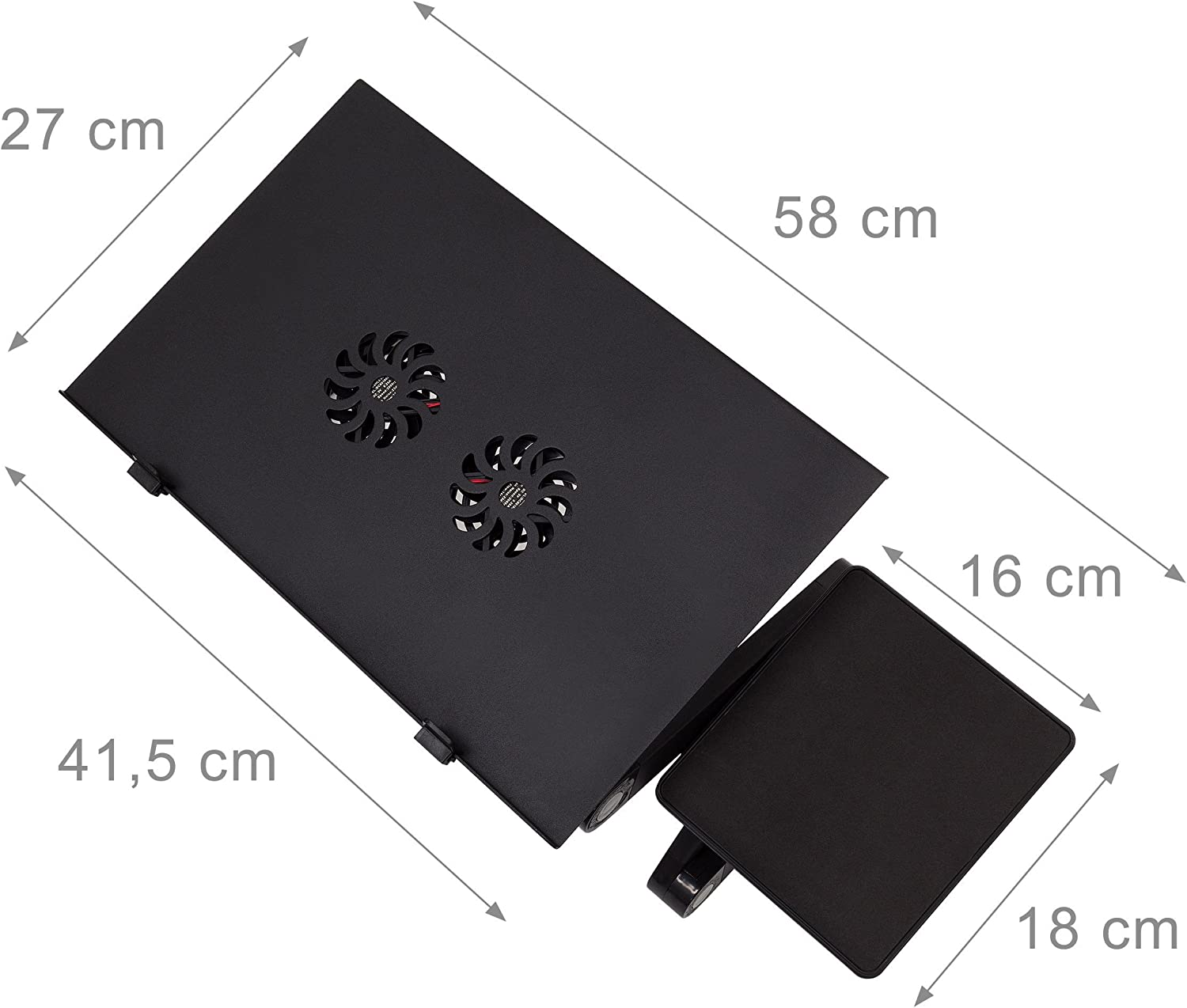 Relaxdays Βάση Φορητού Υπολογιστή με Ρυθμιζόμενο Ύψος και Ενσωματωμένο Ανεμιστήρα - Black - 4052025193362