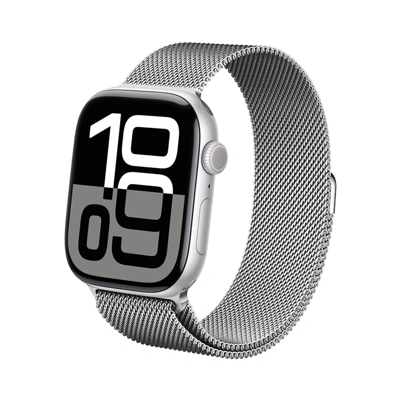 Crong Λουράκι Apple Watch 4/5/6/7/8/9/10/11 - SE (1/2/3) - ULTRA (1/2/3) - 44/45/46/49mm από Ανοξείδωτο Ατσάλι - Milano Steel - Silver