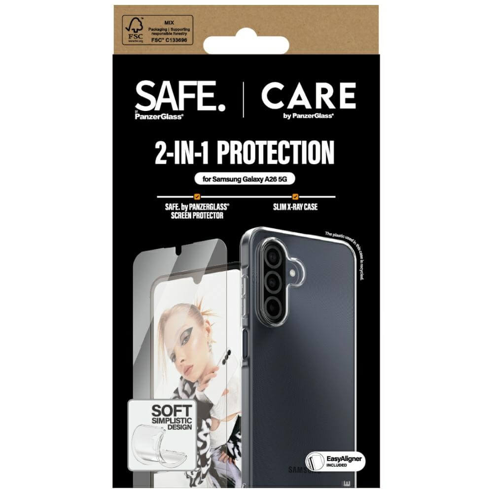 Care by PanzerGlass Samsung Galaxy A26 5G - Fashion 2in1 Σετ με 1 Αντιχαρακτικό Γυαλί Οθόνης και 1 Θήκη Σιλικόνης - Clear