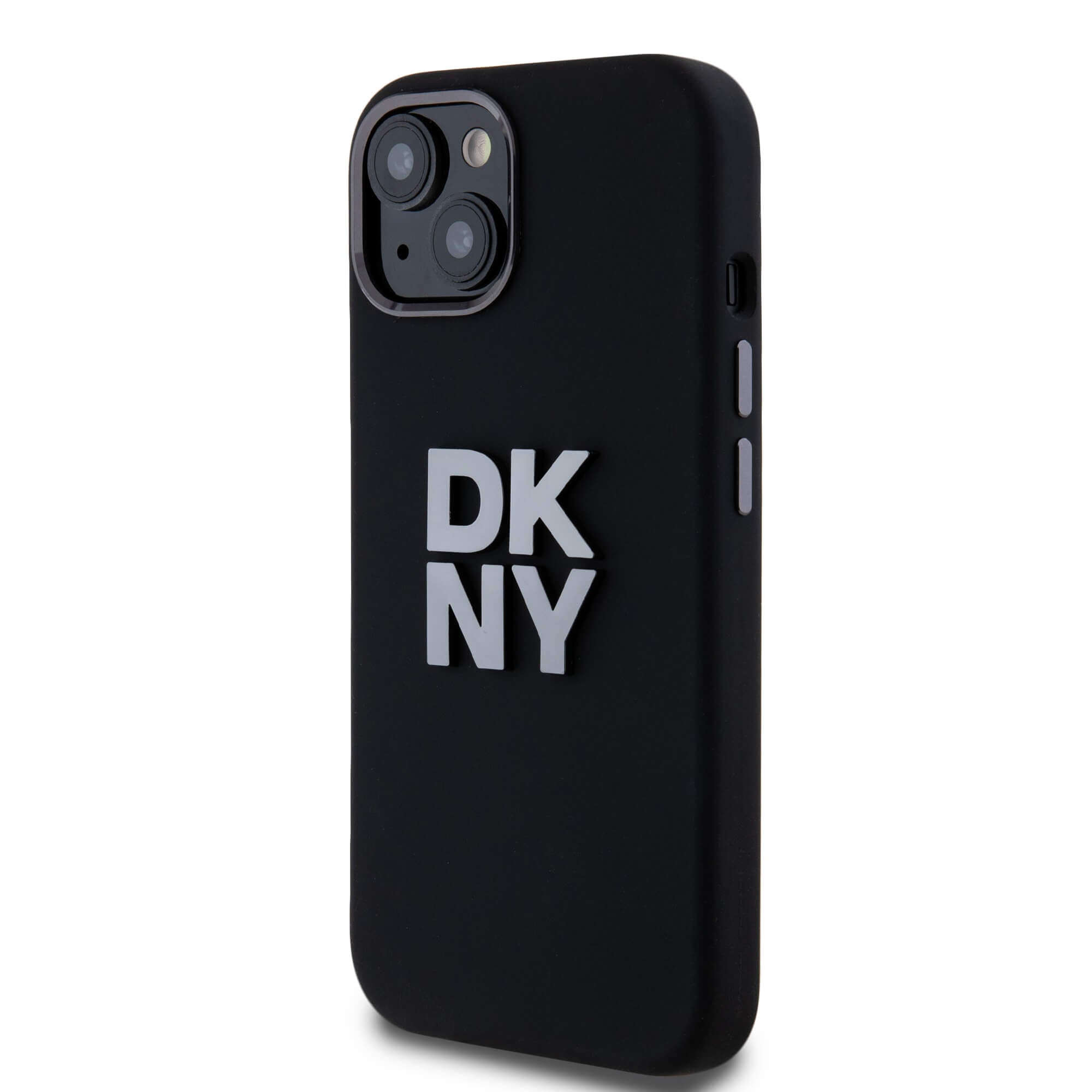 DKNY iPhone 15 / 14 / 13 - Liquid Silicone Metal Logo - Σκληρή Θήκη με Πλαίσιο Σιλικόνης - Black