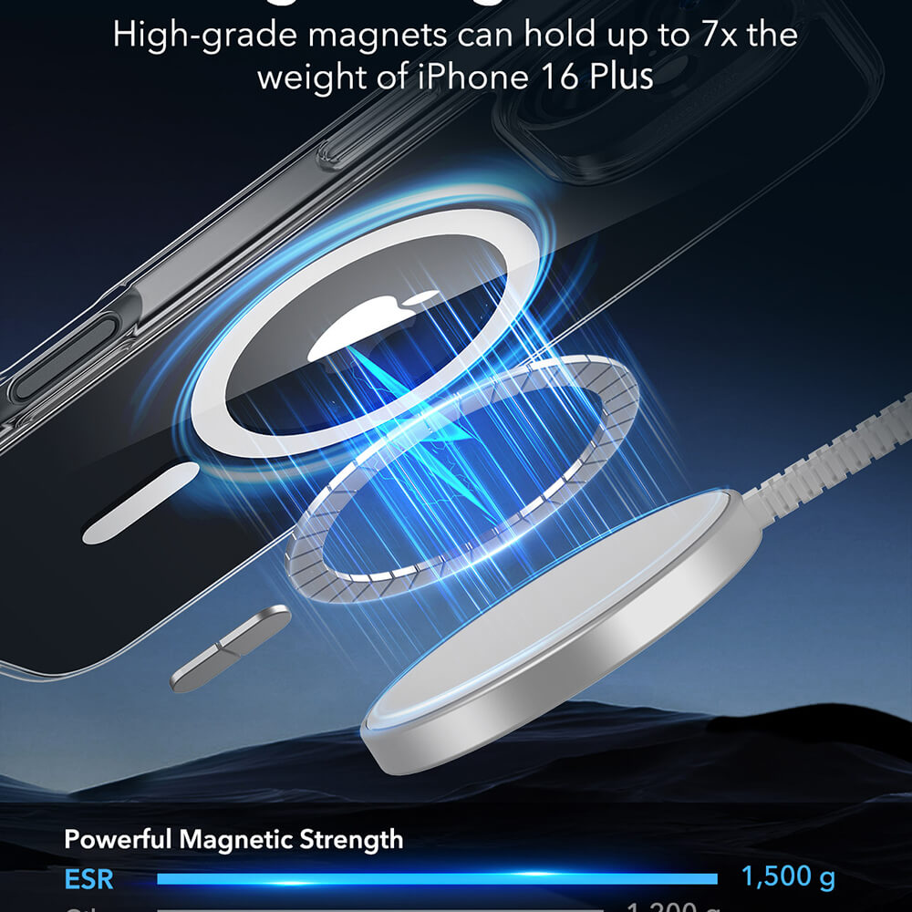 ESR iPhone 16 Plus Classic Hybrid Halolock Σκληρή Θήκη με Πλαίσιο Σιλικόνης και MagSafe - Διάφανη