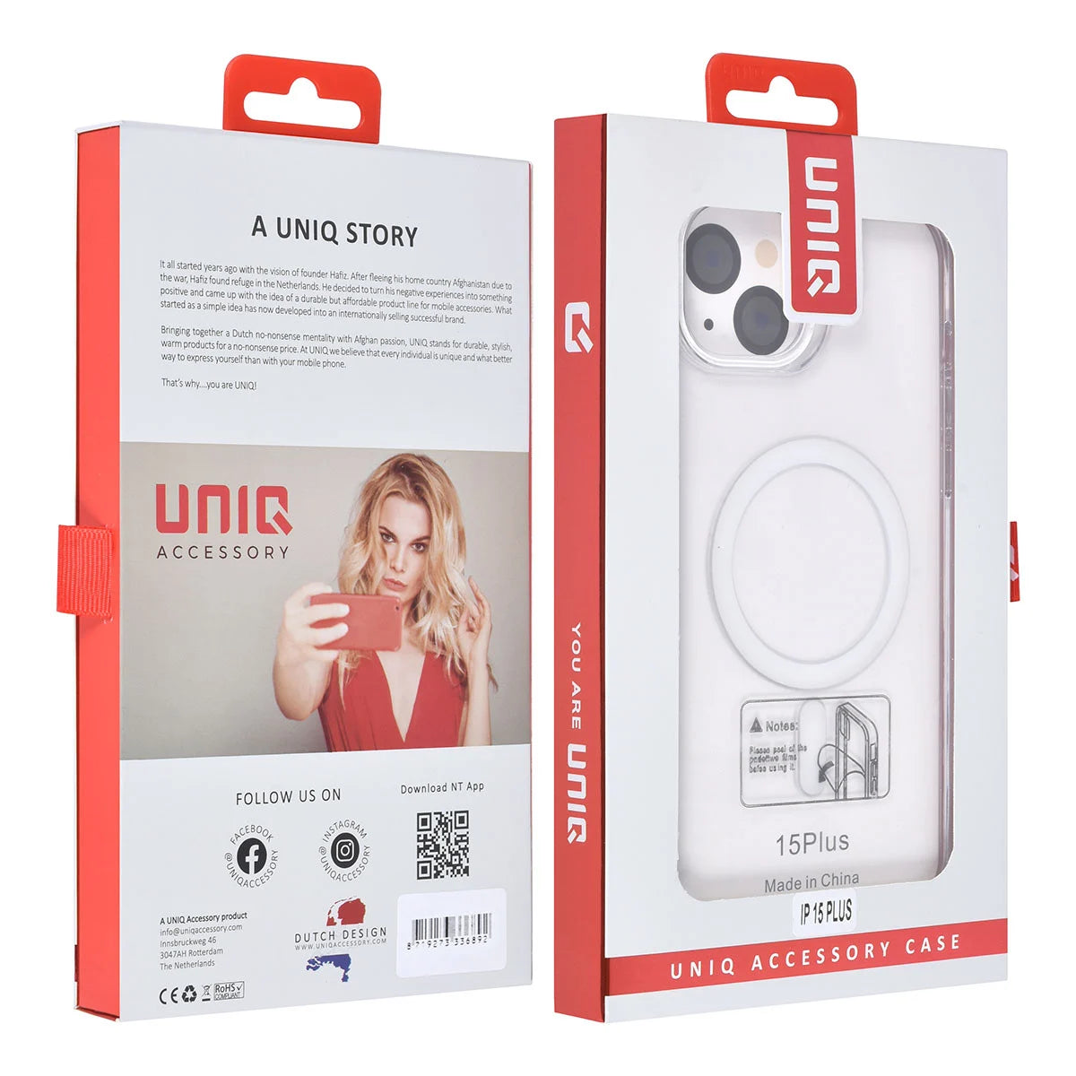 Tuniq iPhone 15 Plus / 14 Plus - MagSafe Σκληρή Θήκη με Πλαίσιο Σιλικόνης - Διάφανη / Λευκή