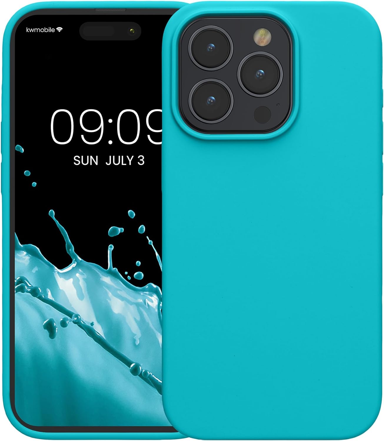 KW iPhone 15 Pro Max Θήκη Σιλικόνης Rubberized TPU - Cool Glacier
