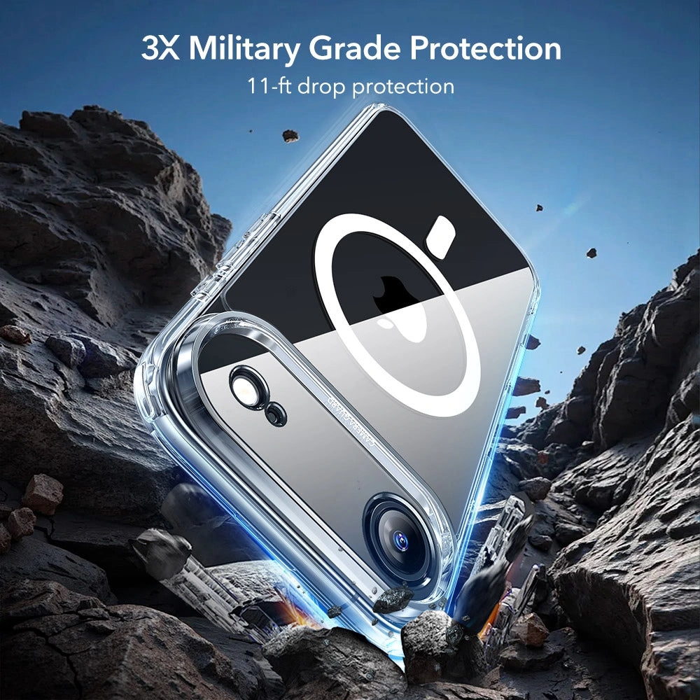 ESR iPhone Air - Σετ με Classic Hybrid MagSafe Σκληρή Θήκη με Πλαίσιο Σιλικόνης και Αντιχαρακτικό Γυαλί Οθόνης - Διάφανη