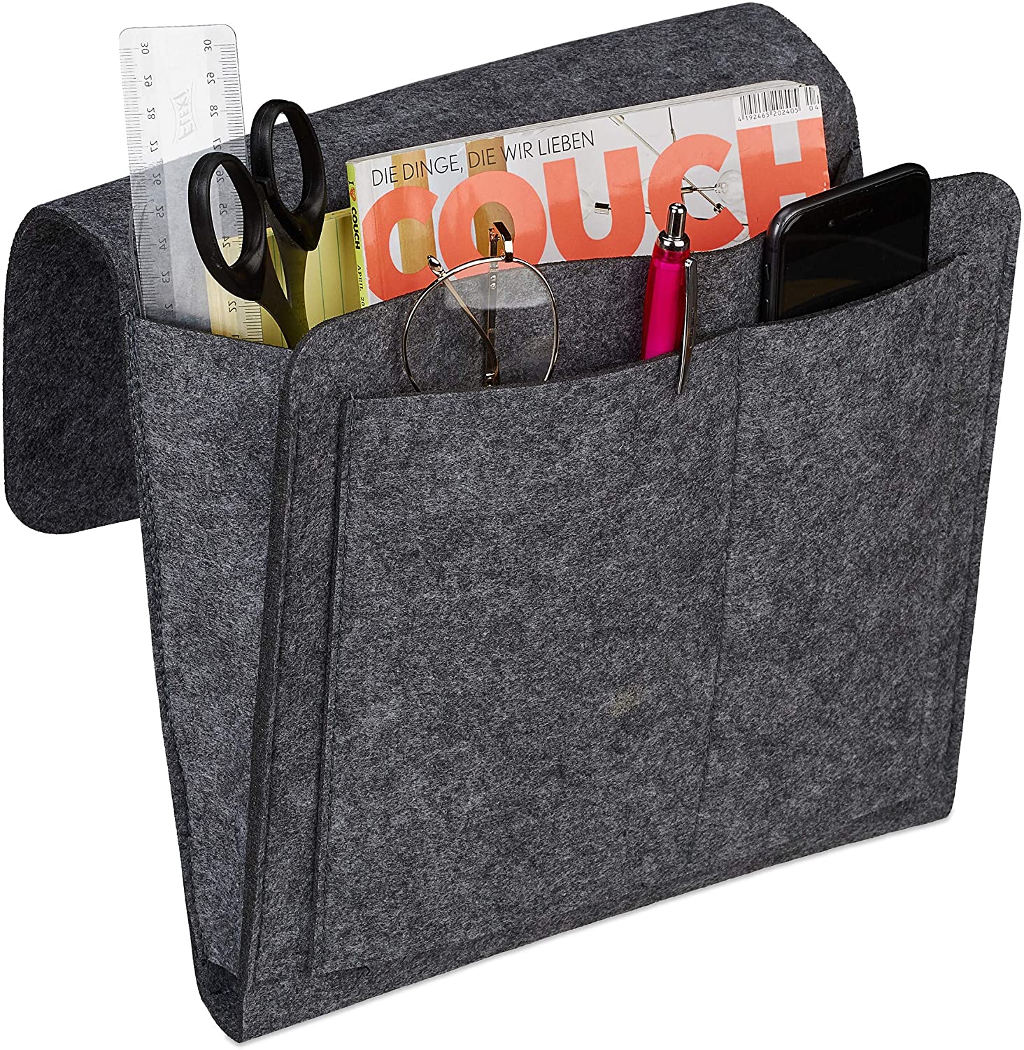 Relaxdays Bed Pocket Τσέπη Organiser Κρεβατιού - Dark Grey - 4052025898380
