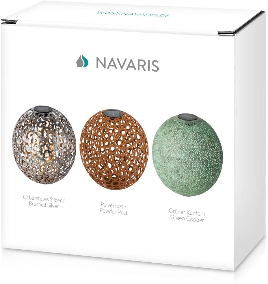 Navaris Outdoor Solar Light Ball Διακοσμητική Φωτεινή Μπάλα - Powder Rust Ornament - 47543.02