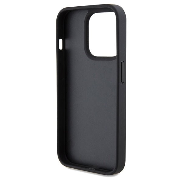 US Polo iPhone 15 Pro Max Yoke Pattern Θήκη με Επένδυση Συνθετικού Δέρματος - Black - USHCP15XPYOK