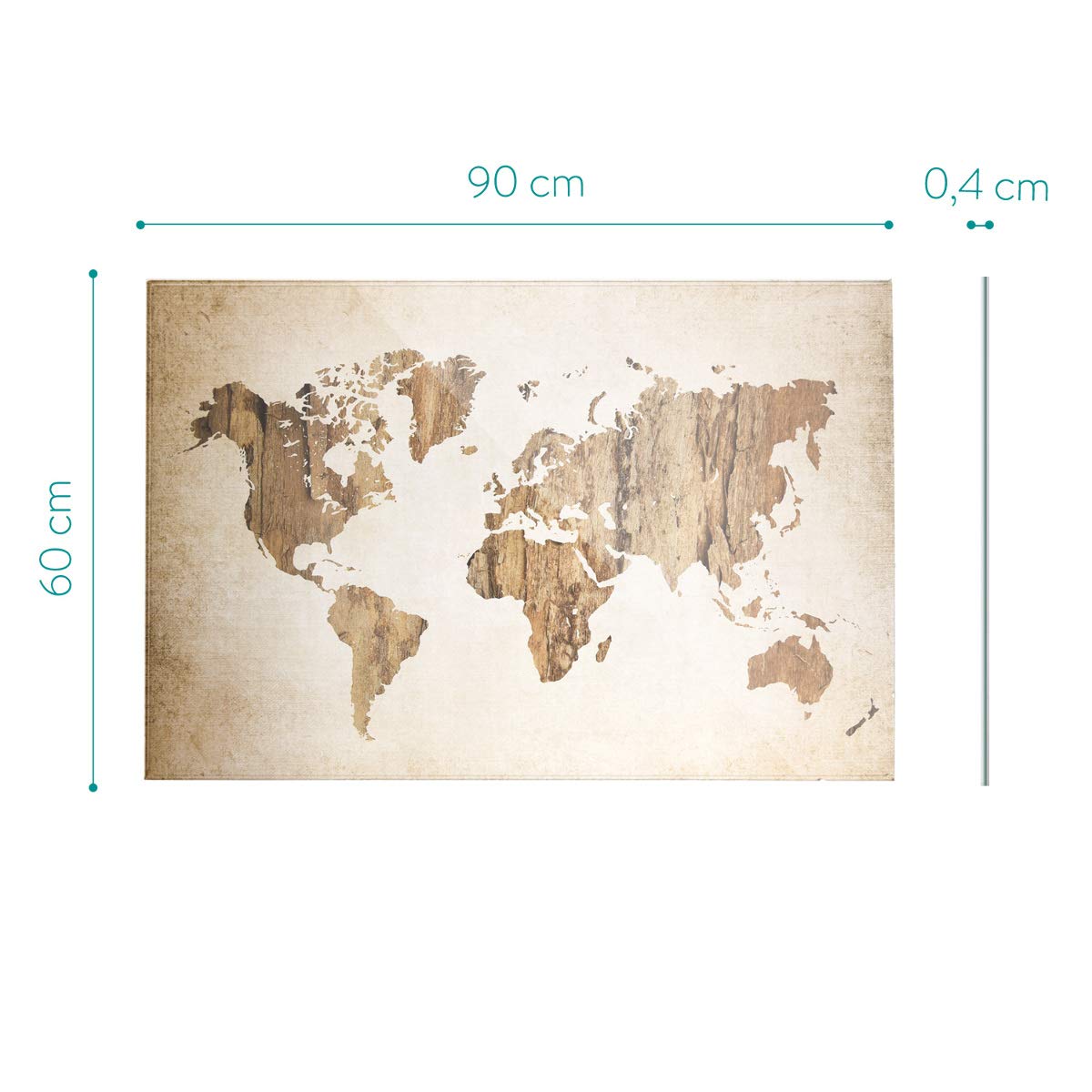 Navaris Μαγνητικός Γυάλινος Πίνακας - 90 x 60cm - Design World Map - 45723.07