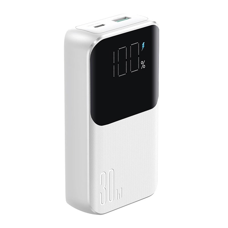 Joyroom JR-PBC06 Mini PowerBank 10000mAH 30W με Ενσωματωμένα Καλώδια Type-C / Lightning και 1 θύρα Type-C και 1 Θύρα USB - White
