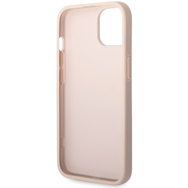 Guess iPhone 15 - 4G Big Metal Logo Θήκη με Επένδυση Συνθετικού Δέρματος - Pink - GUHCP15S4GMGPI
