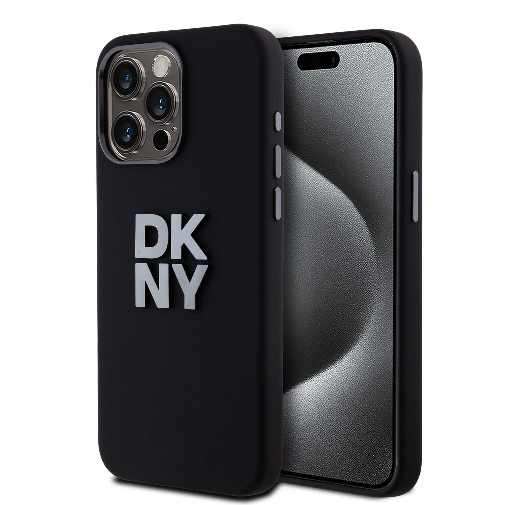 DKNY iPhone 15 Pro Max - Liquid Silicone Metal Logo - Σκληρή Θήκη με Πλαίσιο Σιλικόνης - Black