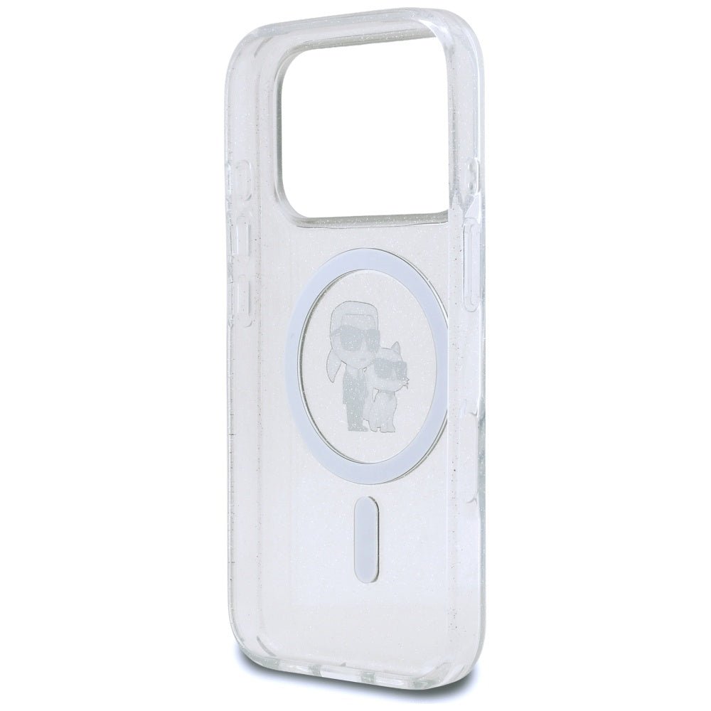 Karl Lagerfeld iPhone 17 Pro - IML Karl Choupette Glitter MagSafe - Σκληρή Θήκη με Πλαίσιο Σιλικόνης - Clear - KLHMP17LHGKCNOT