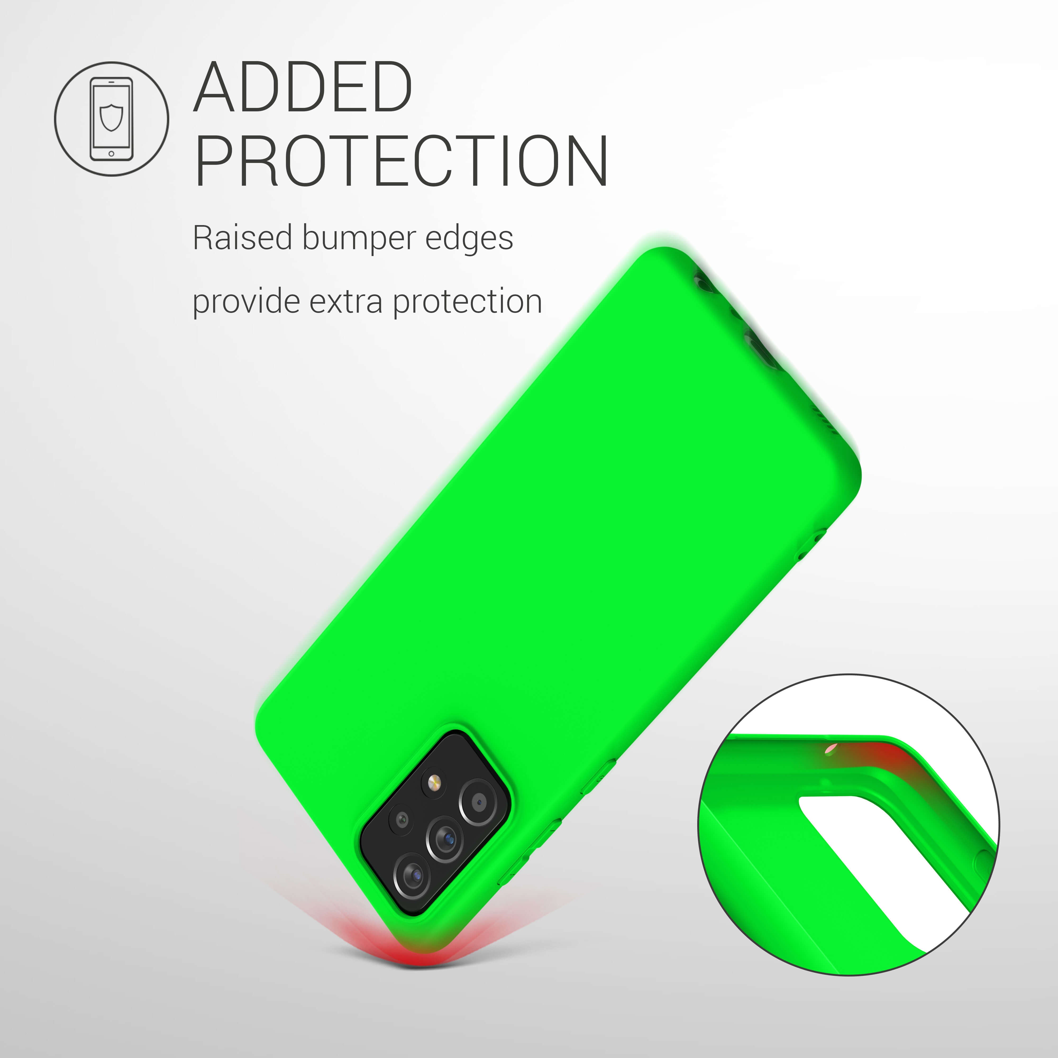 KW Samsung Galaxy A52 / A52 5G / A52s 5G Θήκη Σιλικόνης TPU - Neon Green - 54346.44