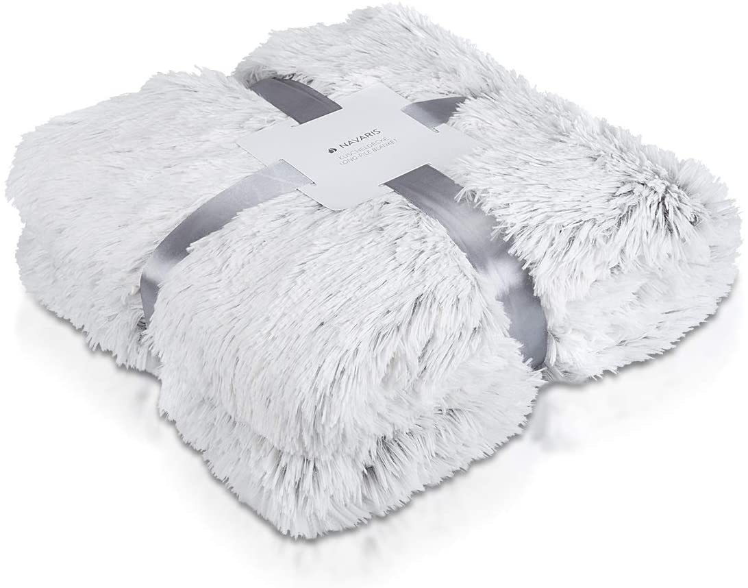 Navaris Κουβέρτα Καναπέ από Γούνα - 150 x 200 cm - Grey - 49847.22.02