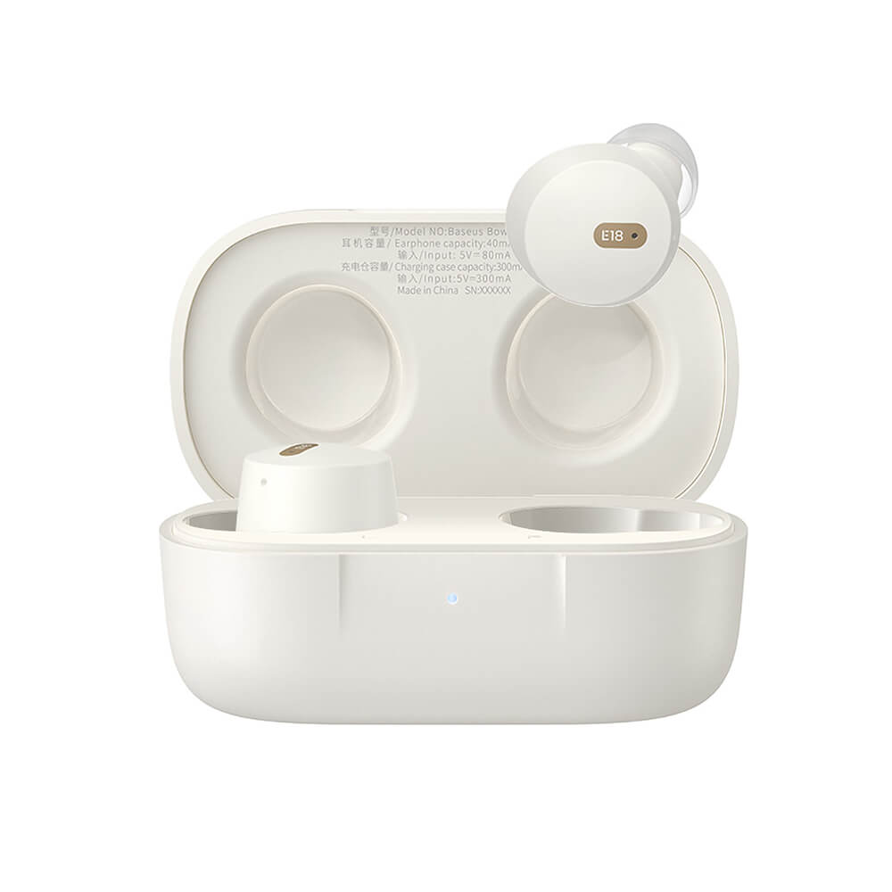 Baseus Bowie E18 - TWS Bluetooth 5.3 - Ασύρματα ακουστικά για Κλήσεις / Μουσική - White