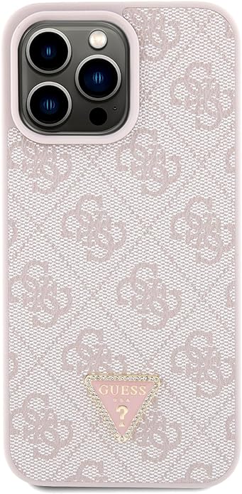Guess iPhone 15 Pro Max - Crossbody 4G Metal Logo Θήκη με Επένδυση Συνθετικού Δέρματος και Λουράκι - Pink - GUHCP15XP4TDSCPP