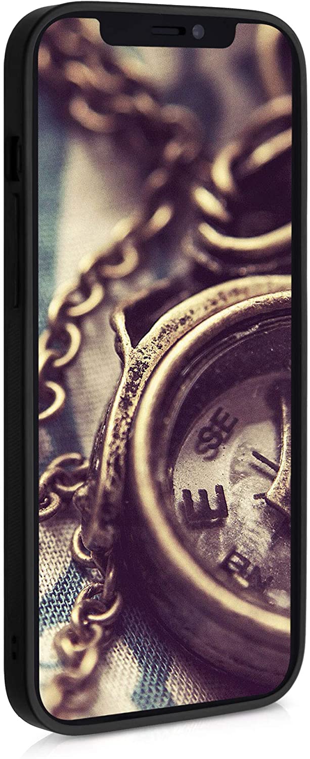 KW iPhone 12 Pro Max Θήκη από Φυσικό Ξύλο Design Travel Outline - Dark Brown - 52736.02