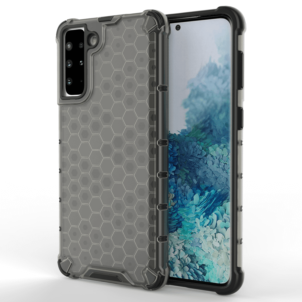 OEM Samsung Galaxy S22 Plus Honeycomb Σκληρή Θήκη με Πλαίσιο Σιλικόνης - Black