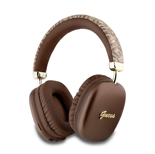 Guess Over-Ear Gcube Metallic Script Logo - Ασύρματα Bluetooth Ακουστικά - Brown