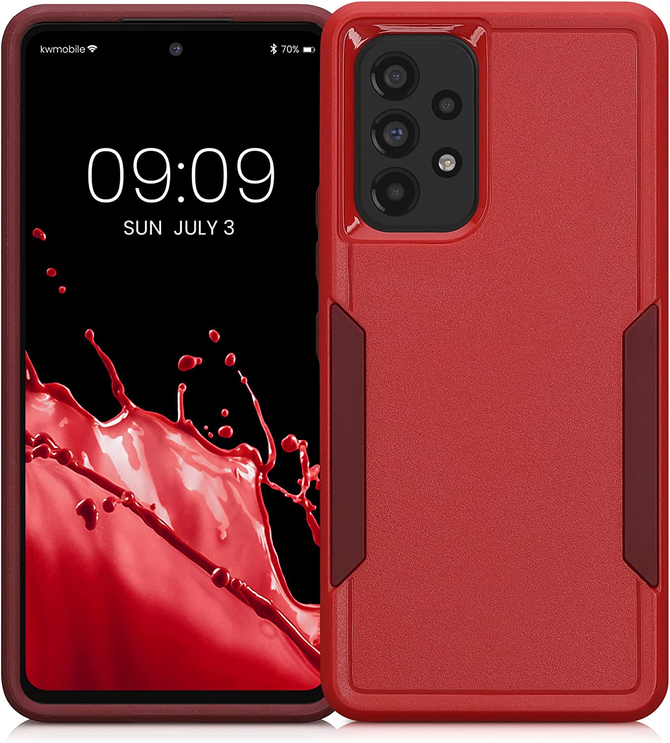 KW Samsung Galaxy A53 5G Shockproof Hybrid Σκληρή Θήκη με Πλαίσιο Σιλικόνης TPU - Dark Red - 59373.09