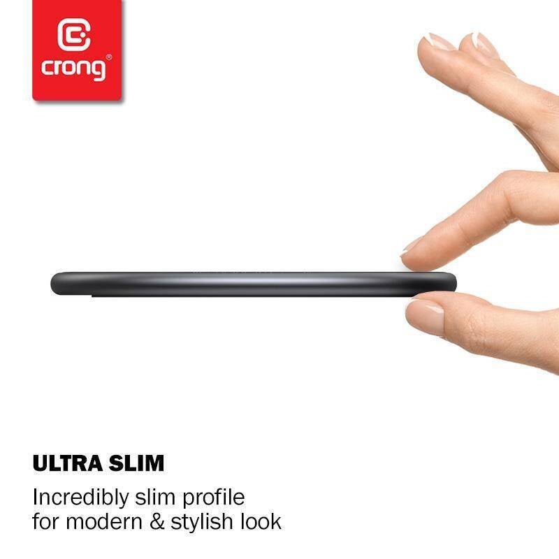 Crong PowerSpot 15W Ασύρματος Φορτιστής Qi με Καλώδιο Type - C σε Type - C - Shadow Black