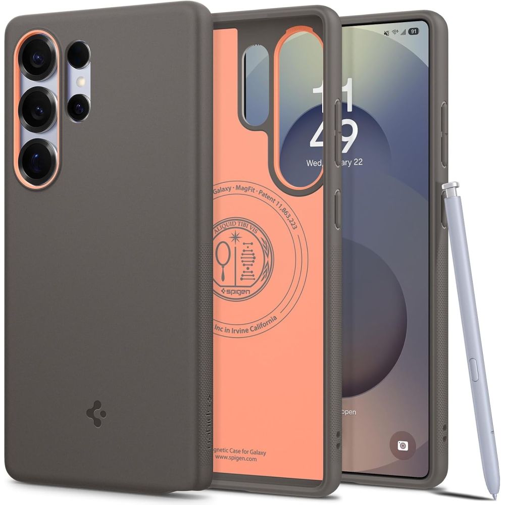 Spigen Samsung Galaxy S25 Ultra - Nano Pop Mag Θήκη Σιλικόνης με MagSafe - Papaya Grey