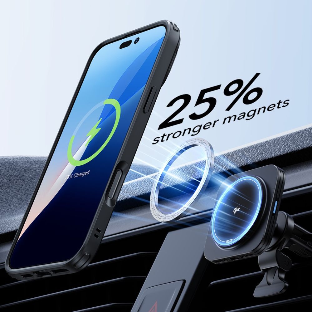 ESR iPhone 16 Classic Hybrid Kickstand Halolock MagSafe Σκληρή Θήκη με Πλαίσιο Σιλικόνης και Αντιχαρακτικό Γυαλί Οθόνης - Frosted Black