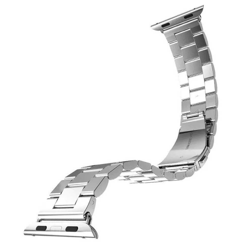 Techsuit Λουράκι Apple Watch 2/3/4/5/6/7/8/9/10/11 - SE (1/2/3) - 38/40/41/42mm Watchband W036 Μπρασελέ από Ανοξείδωτο Ατσάλι - Silver