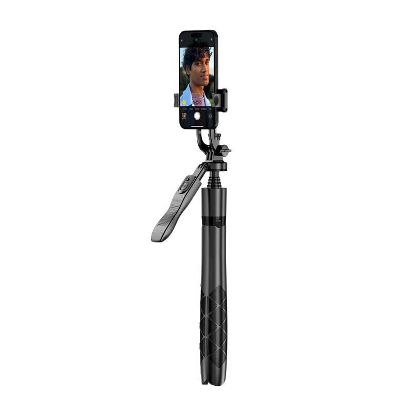 Crong SelfieGo Ultra Ασύρματο Selfie Stick Τρίποδο με Τηλεχειριστήριο Bluetooth - Black