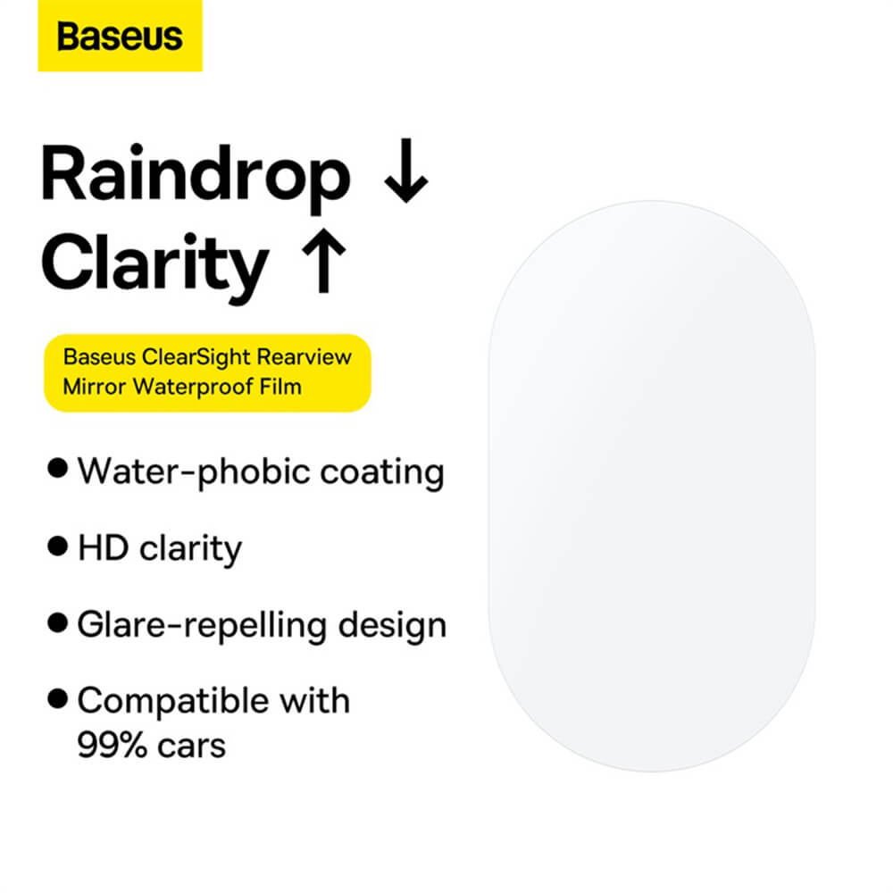 Baseus 0.27mm Rainproof Film ClearSight - Αδιάβροχες Μεμβράνες για Καθρέπτες Αυτοκινήτου - 2 Τεμάχια - Διάφανες