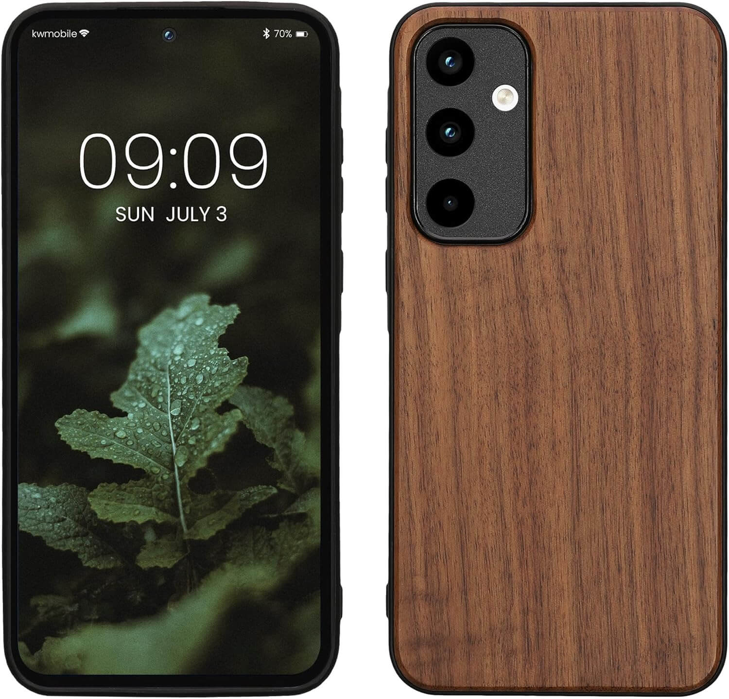 KW Samsung Galaxy A35 5G Θήκη από Φυσικό Ξύλο - Dark Brown