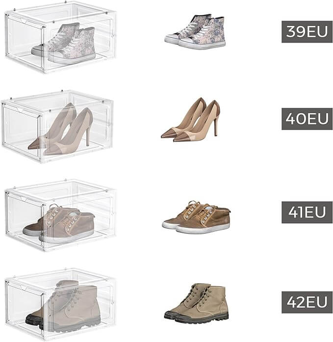 Songmics Σετ με 6 Κουτιά Αποθήκευσης Υποδημάτων - Διάφανα - LSP032W06