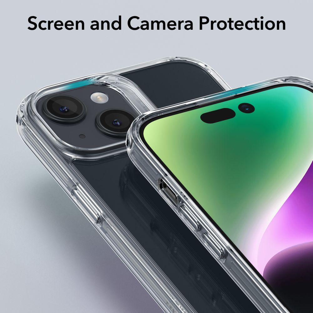 ESR iPhone 15 Ice Shield Θήκη με Πλαίσιο Σιλικόνης και Όψη Γυαλιού Tempered Glass - Διάφανη