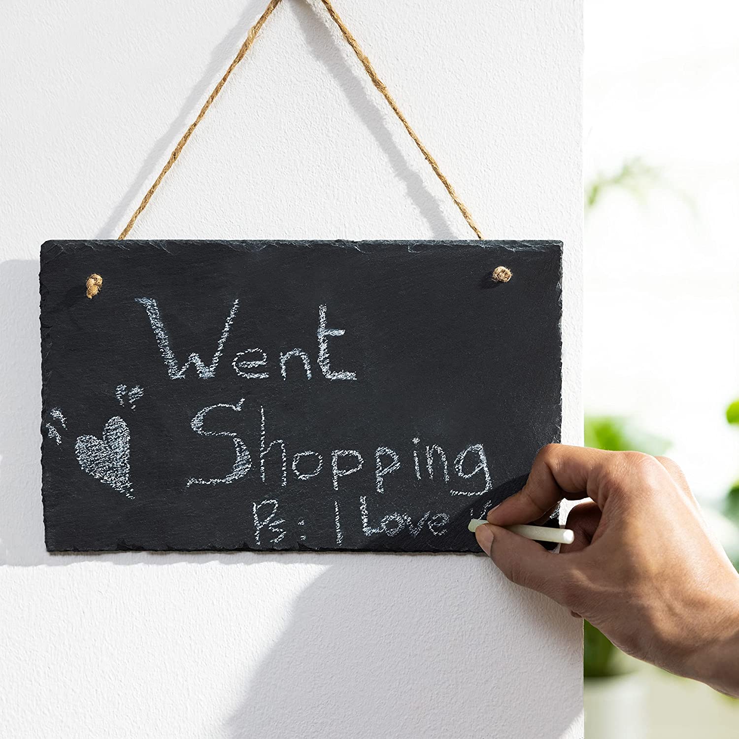 Navaris Σετ με 4 Κρεμαστούς Μαυροπίνακες από Σχιστόλιθο - 25 x 15cm - Black - 53849.01