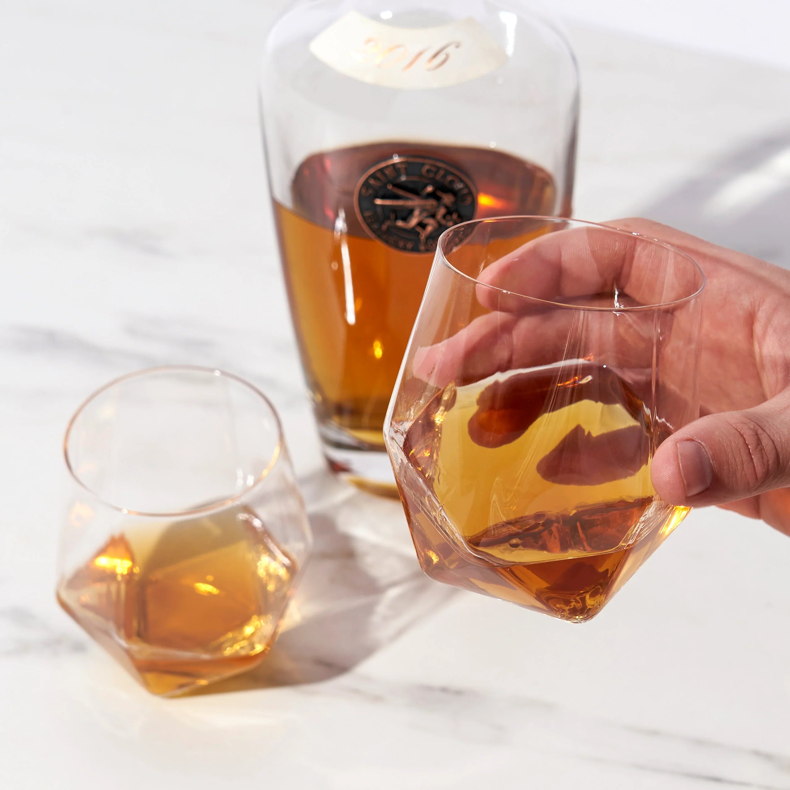Viski Σετ με 2 Κρυστάλλινα Ποτήρια - 325 ml - Seneca Faceted