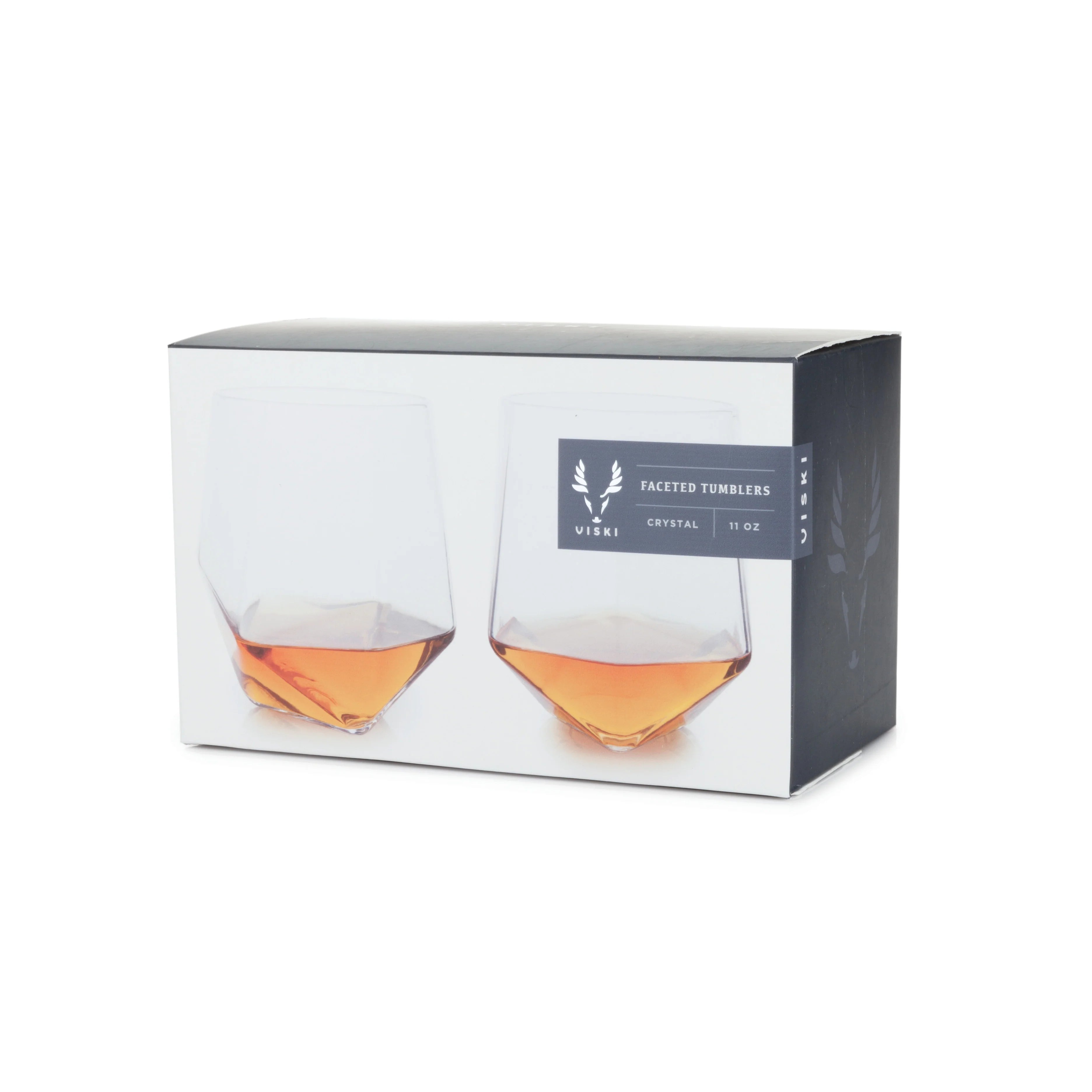 Viski Σετ με 2 Κρυστάλλινα Ποτήρια - 325 ml - Seneca Faceted