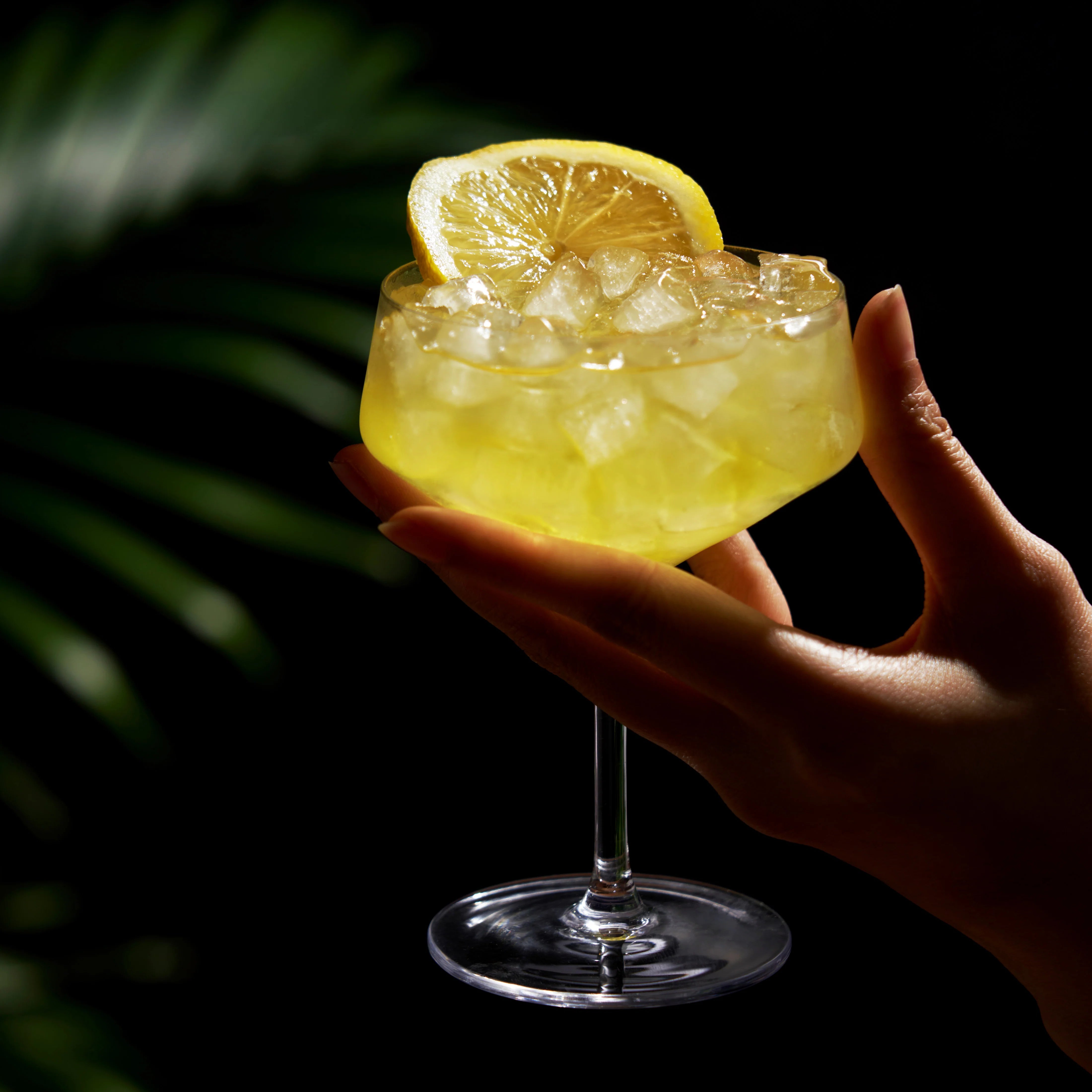 Viski Σετ με 2 Κρυστάλλινα Ποτήρια για Cocktail / Σαμπάνια - Coupe - 210 ml - Raye Angled