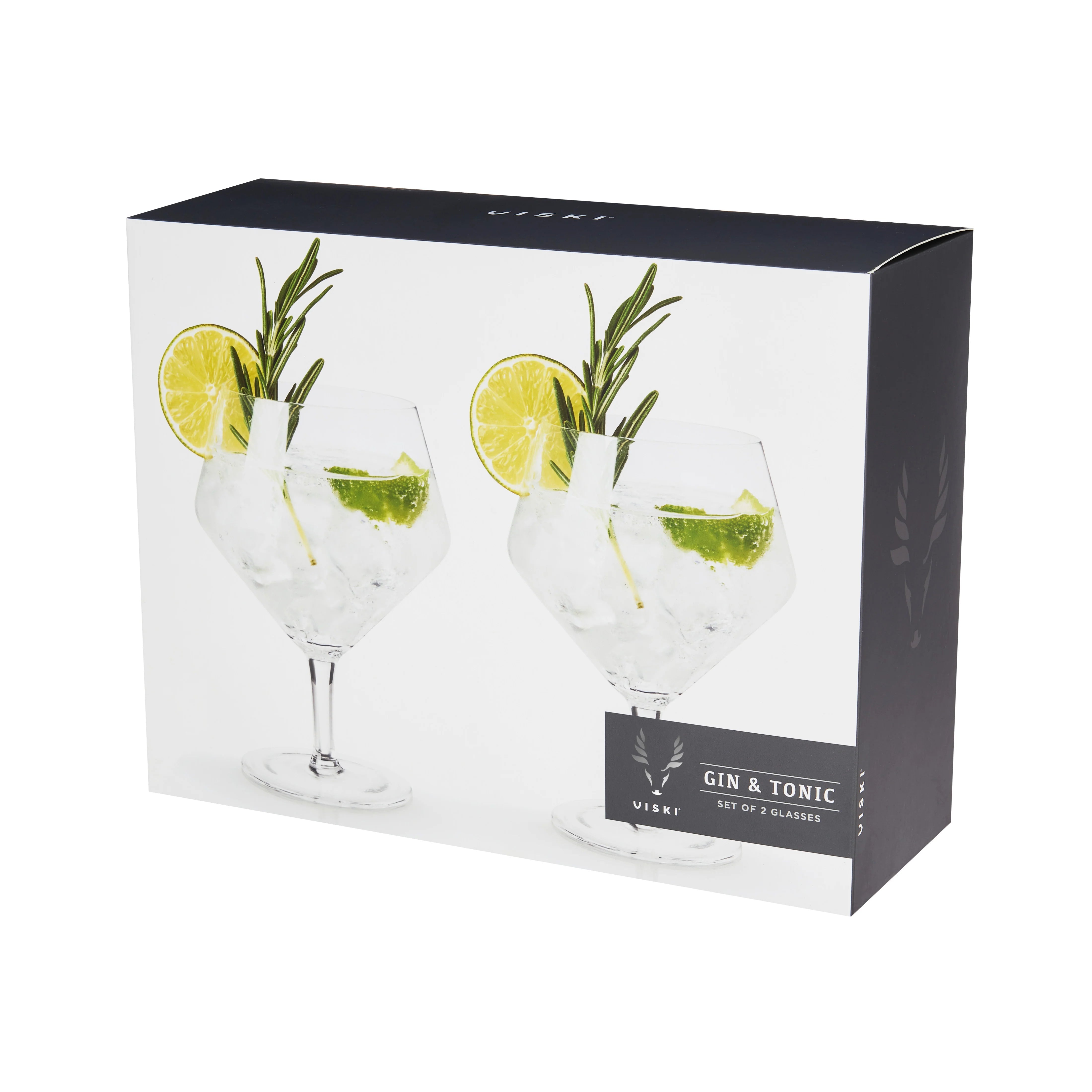 Viski Σετ με 2 Κρυστάλλινα Ποτήρια για Gin Tonic / Cocktail - 415 ml - Raye Angled