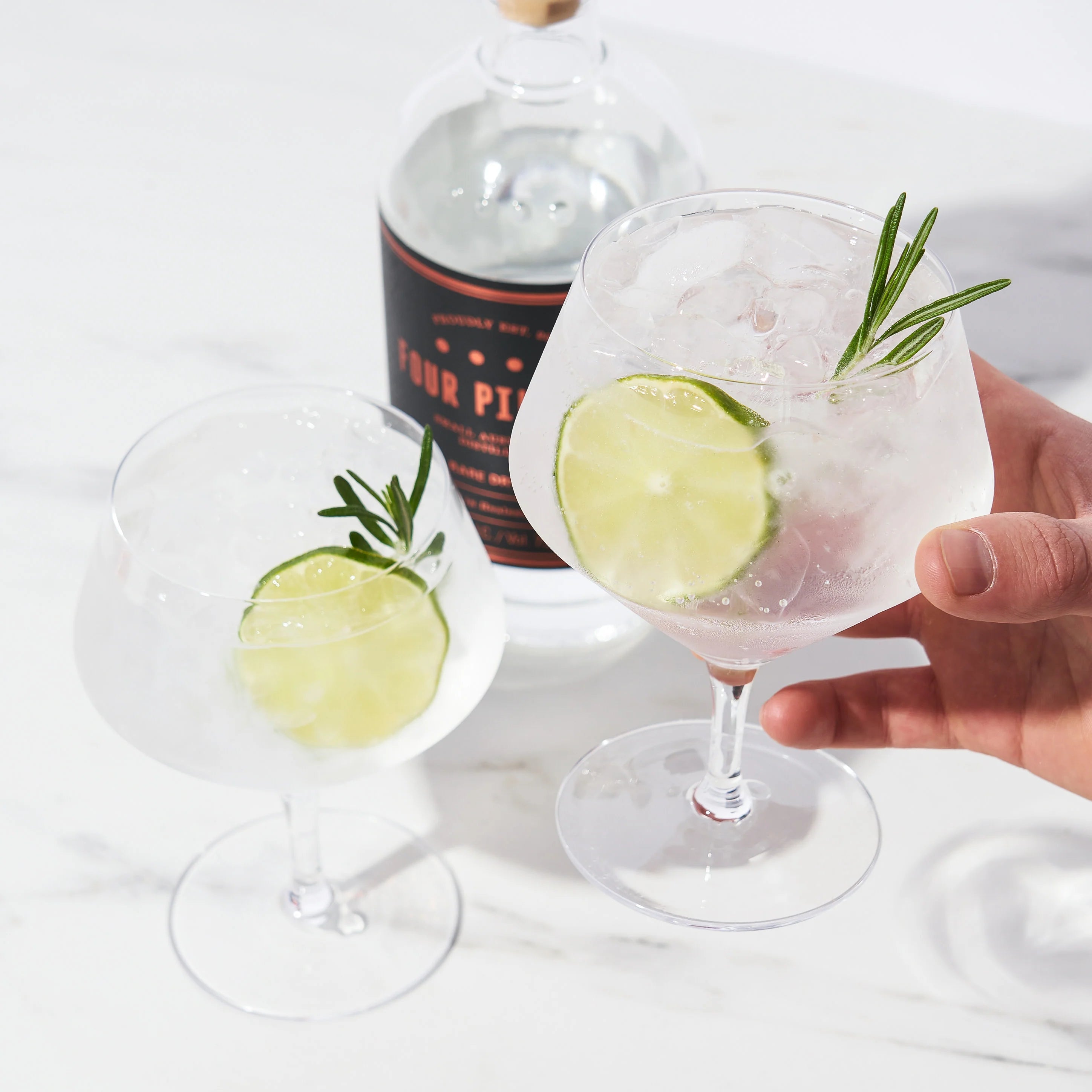 Viski Σετ με 2 Κρυστάλλινα Ποτήρια για Gin Tonic / Cocktail - 415 ml - Raye Angled