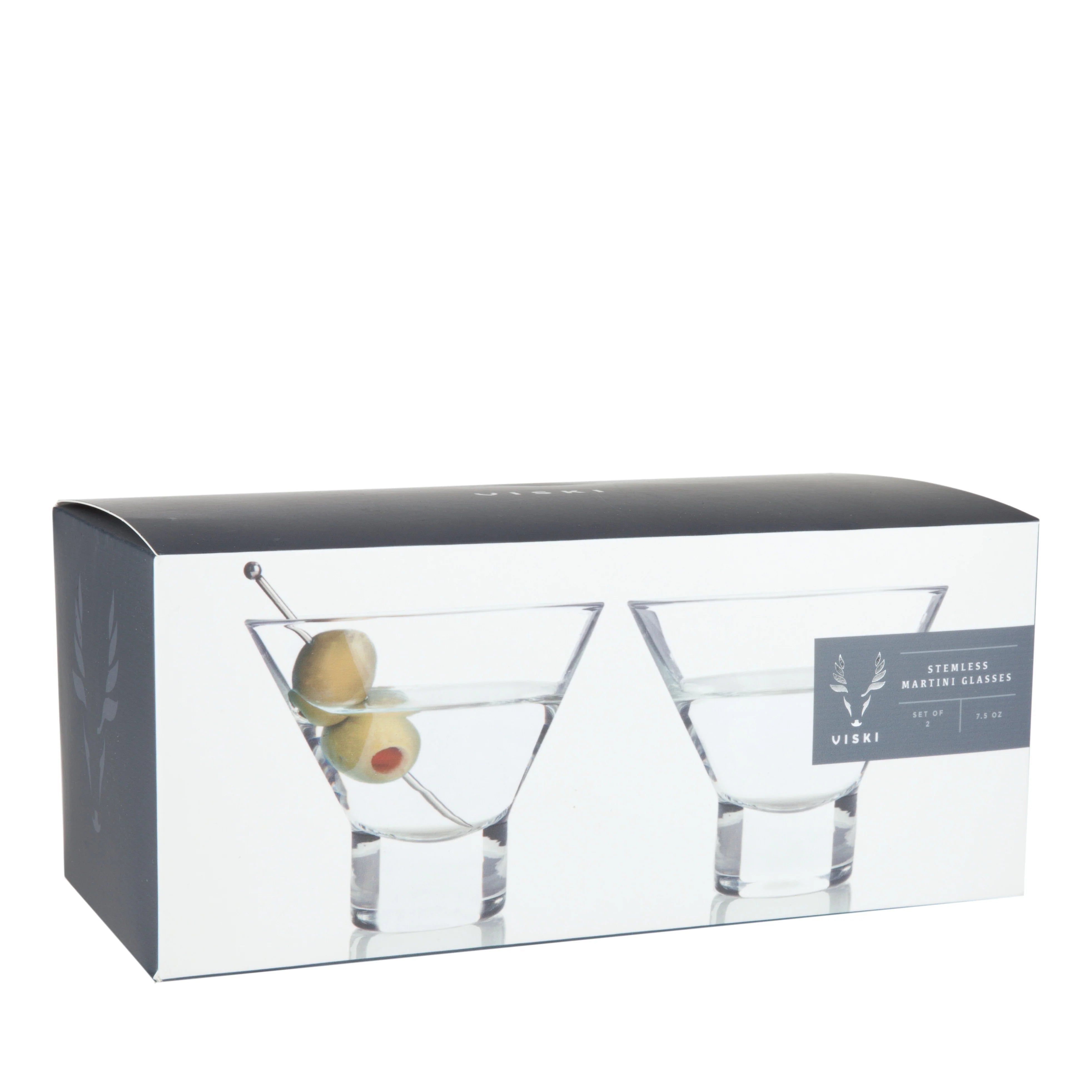 Viski Σετ με 2 Κρυστάλλινα Ποτήρια Martini - 220 ml - Raye