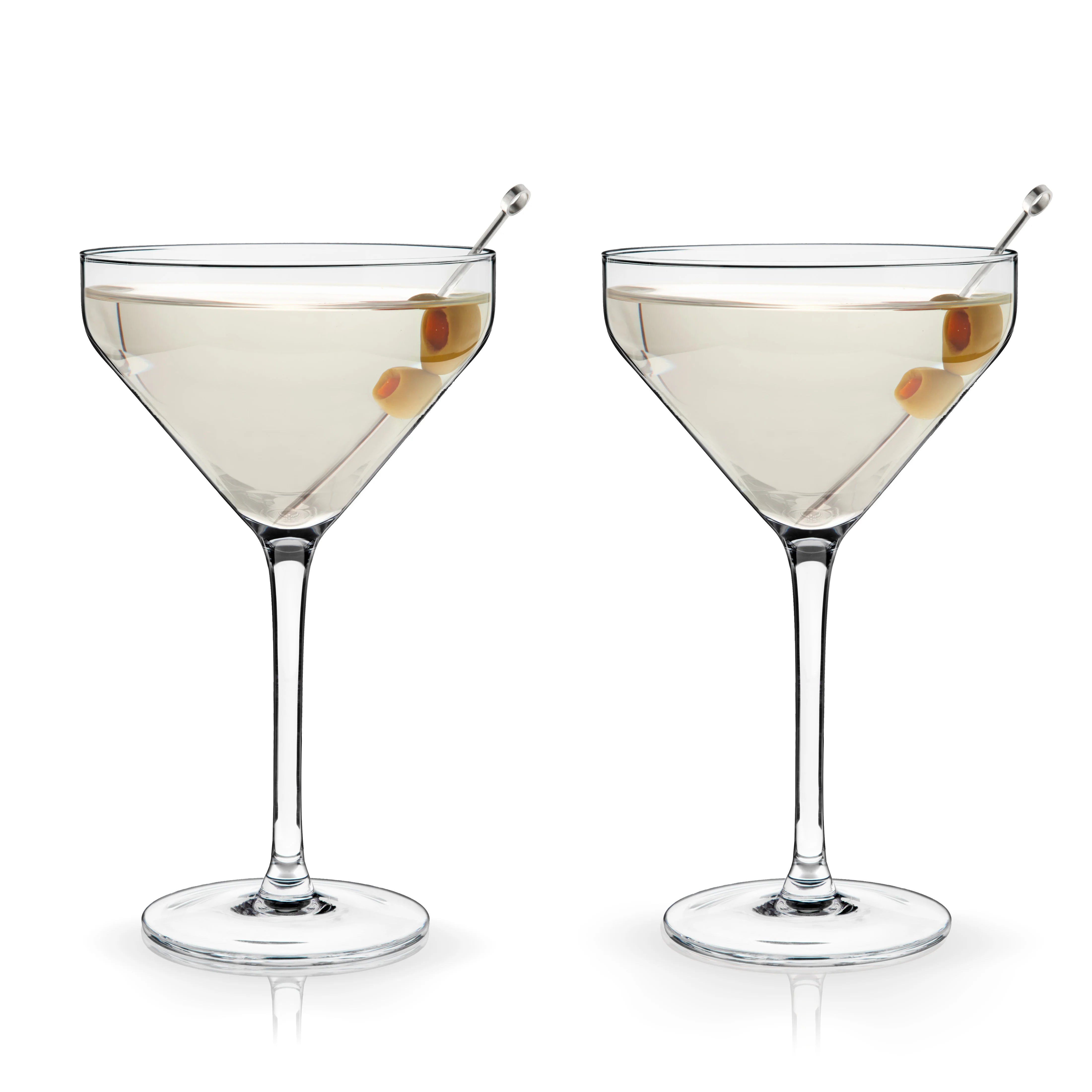 Viski Σετ με 2 Κρυστάλλινα Ποτήρια Martini - 266 ml - Raye Angled