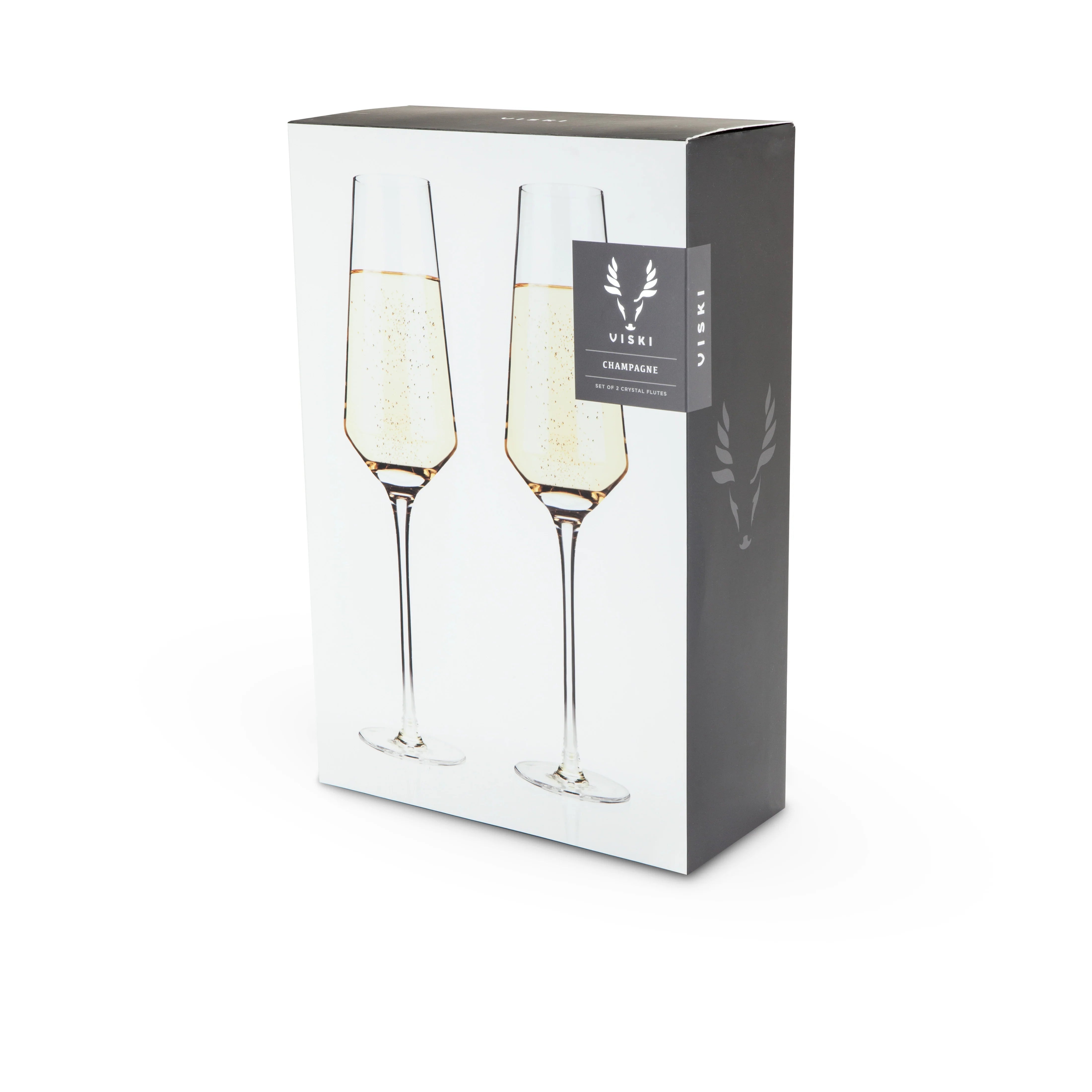 Viski Σετ με 2 Κρυστάλλινα Ποτήρια Σαμπάνιας - 240 ml - Raye Angled