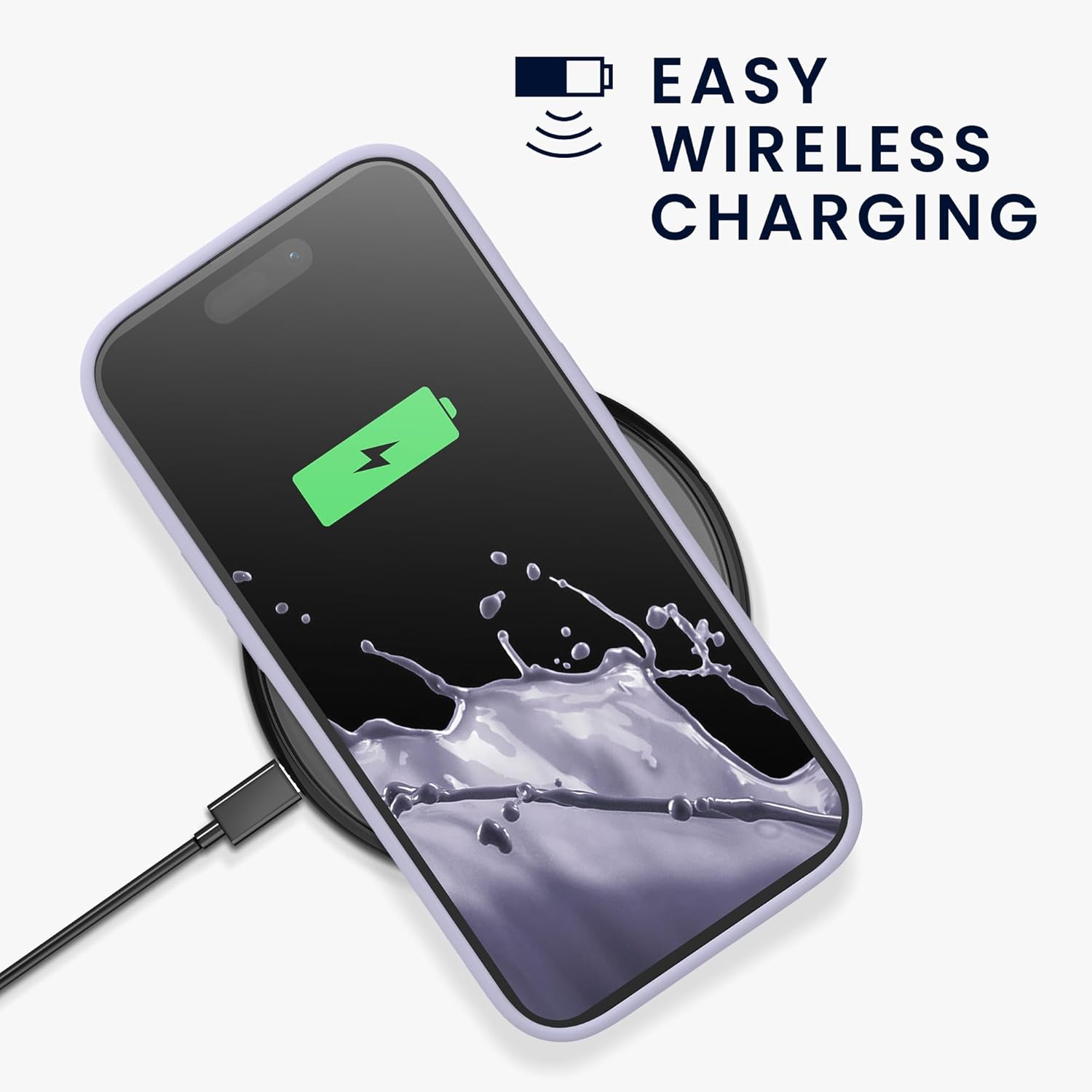 KW iPhone 15 Pro Θήκη Σιλικόνης Rubberized TPU - Pastel Lavender