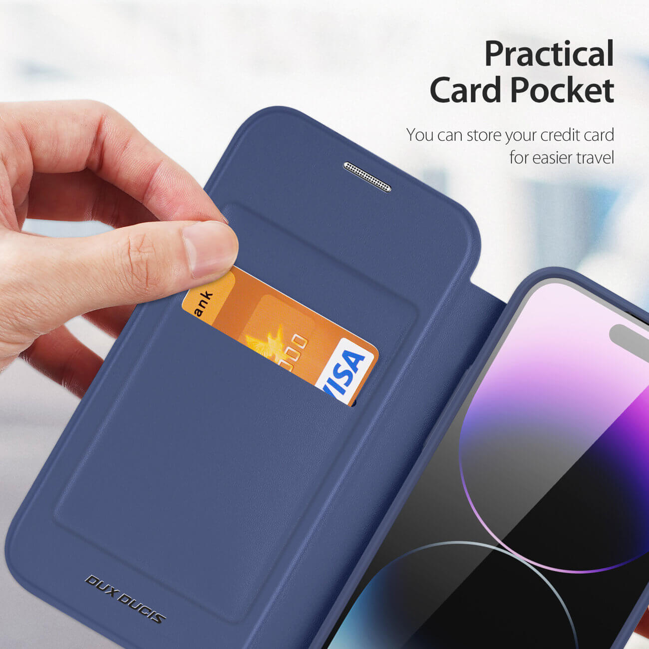 Dux Ducis iPhone 15 Pro Skin X Pro Magnetic Flip Case Θήκη Βιβλίο με MagSafe - Blue