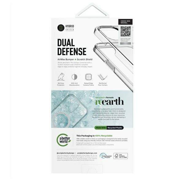 Uniq iPhone 16 Pro Max Clario Eco-Friendly Σκληρή Θήκη με Πλαίσιο Σιλικόνης και MagSafe - Ημιδιάφανη / Smoke