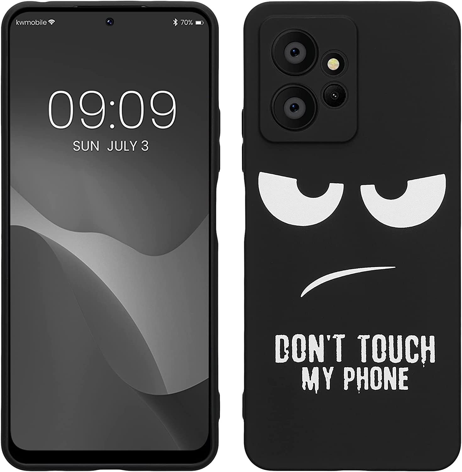 KW Xiaomi Redmi Note 12 4G Θήκη Σιλικόνης - Design Don't Touch My Phone - Black / White - 61176.01