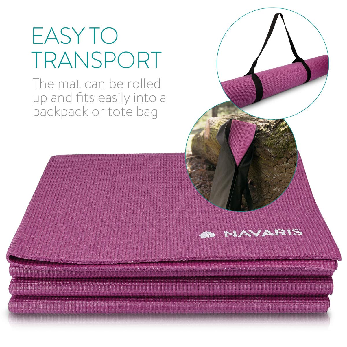 Navaris Workout Mat Στρώμα Γυμναστικής για Γυμναστική / Yoga / Pilates - 4mm Πάχος - Purple - 45983.13