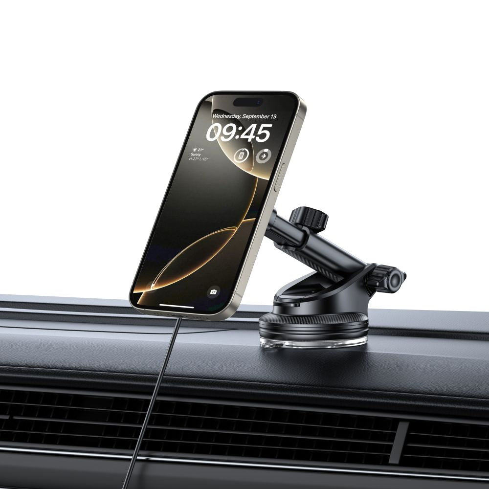 Tech-Protect MM15W-V5 Μαγνητική Βάση για το Ταμπλό και τον Αεραγωγό του Αυτοκινήτου με Ασύρματη Φόρτιση MagSafe 15W - Black