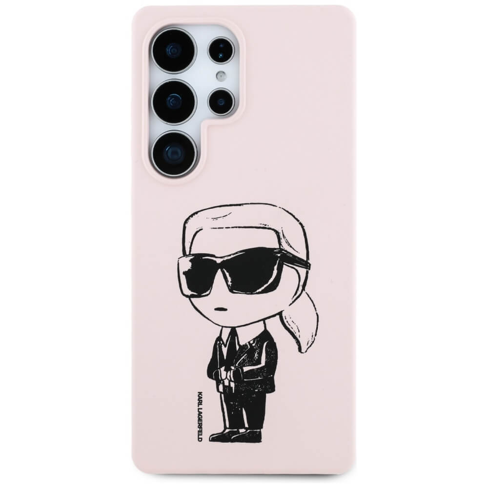 Karl Lagerfeld Samsung Galaxy S25 Ultra - Silicone Graffiti Ikonik Printed Logo - Σκληρή Θήκη Σιλικόνης με MagSafe - Pink - KLHMS25LPNYKGRTP